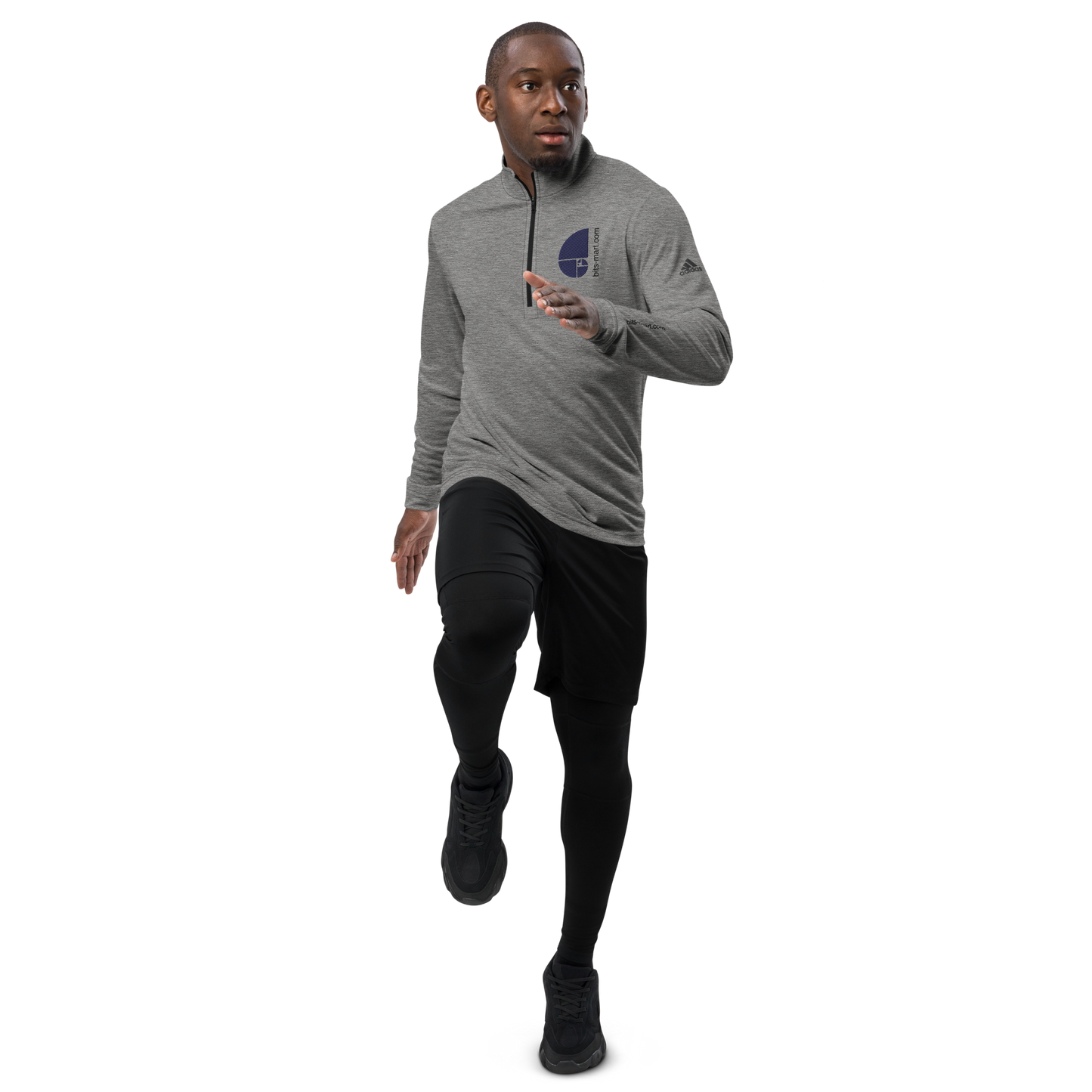 Adidas Quarter Zip Pullover Activewear — Grey