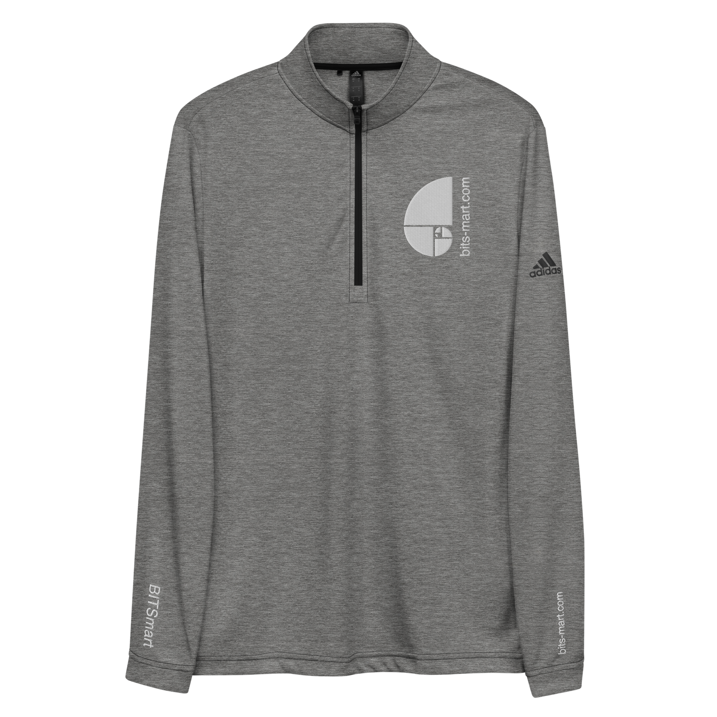 Adidas Quarter Zip Pullover Activewear — Grey White