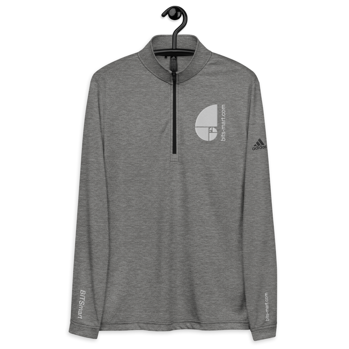 Adidas Quarter Zip Pullover Activewear — Grey White