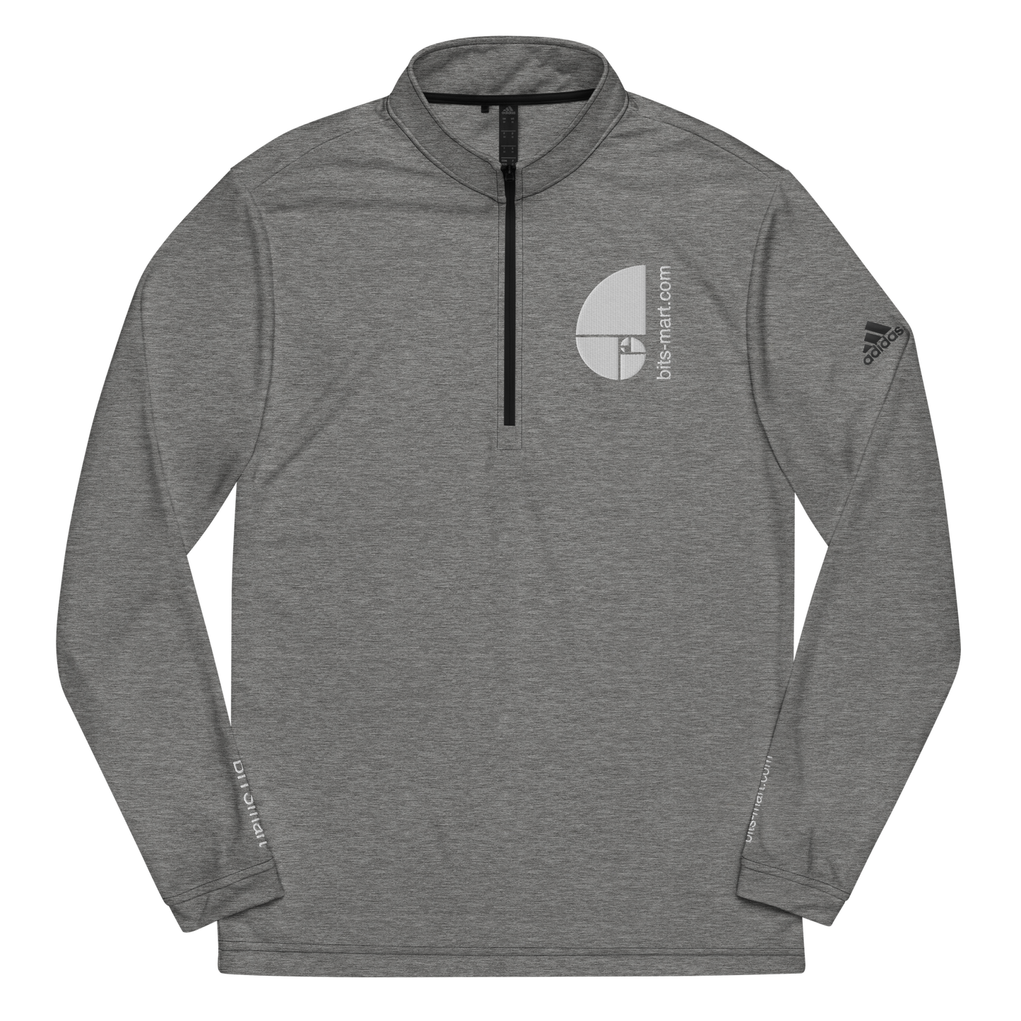 Adidas Quarter Zip Pullover Activewear — Grey White
