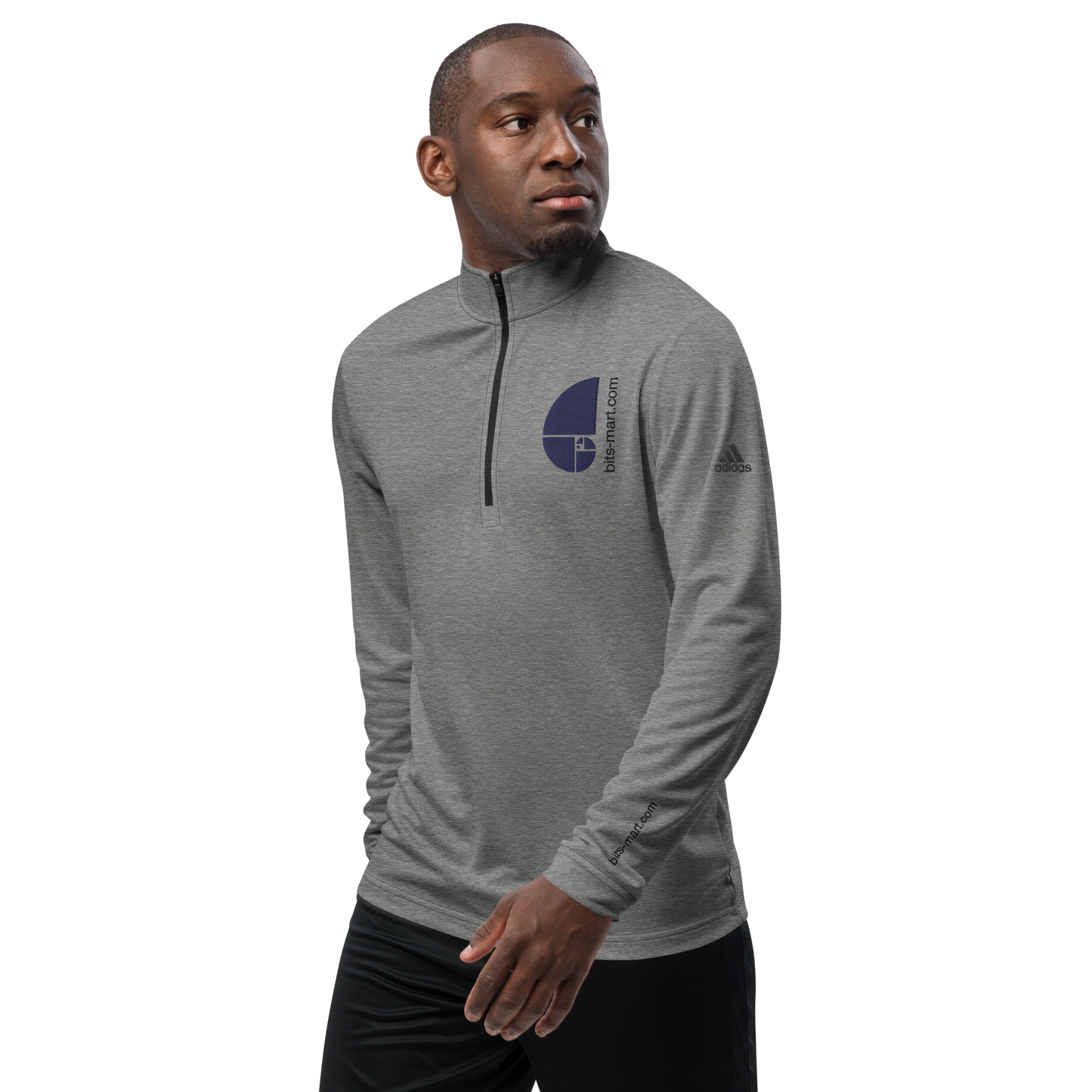 Adidas Quarter Zip Pullover Activewear — Grey