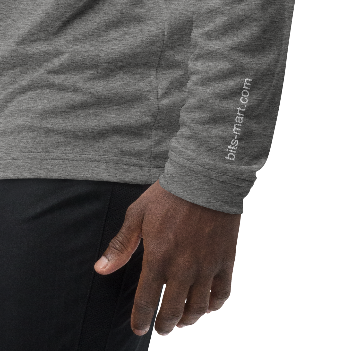 Adidas Quarter Zip Pullover Activewear — Grey White