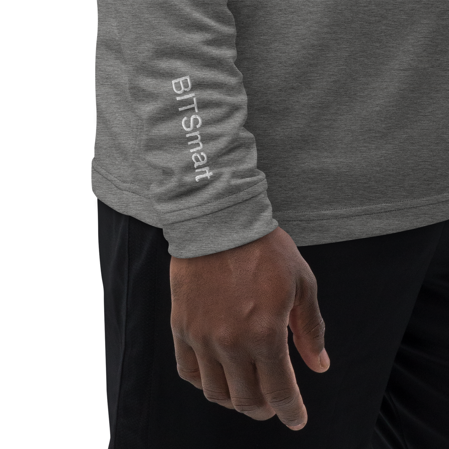 Adidas Quarter Zip Pullover Activewear — Grey White