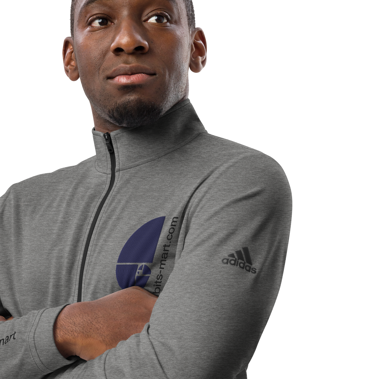 Adidas Quarter Zip Pullover Activewear — Grey