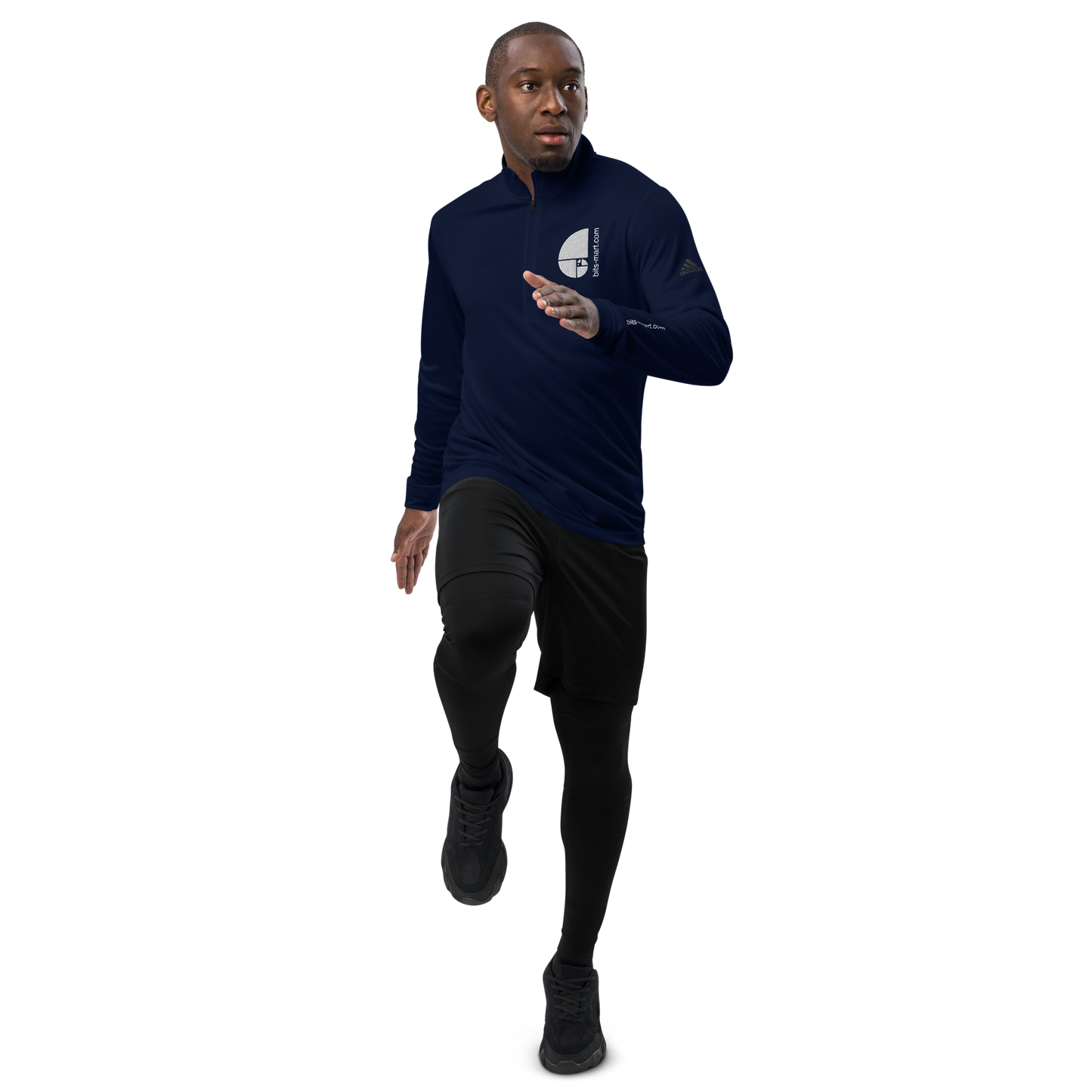 Adidas Quarter Zip Pullover Activewear — Navy