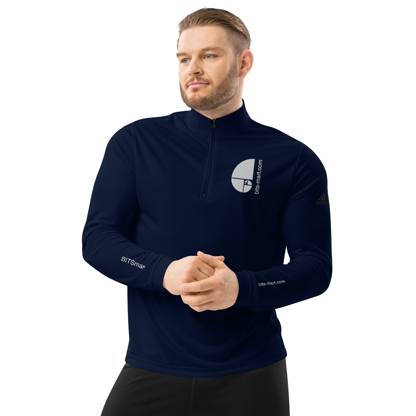 Adidas Quarter Zip Pullover Activewear — Navy