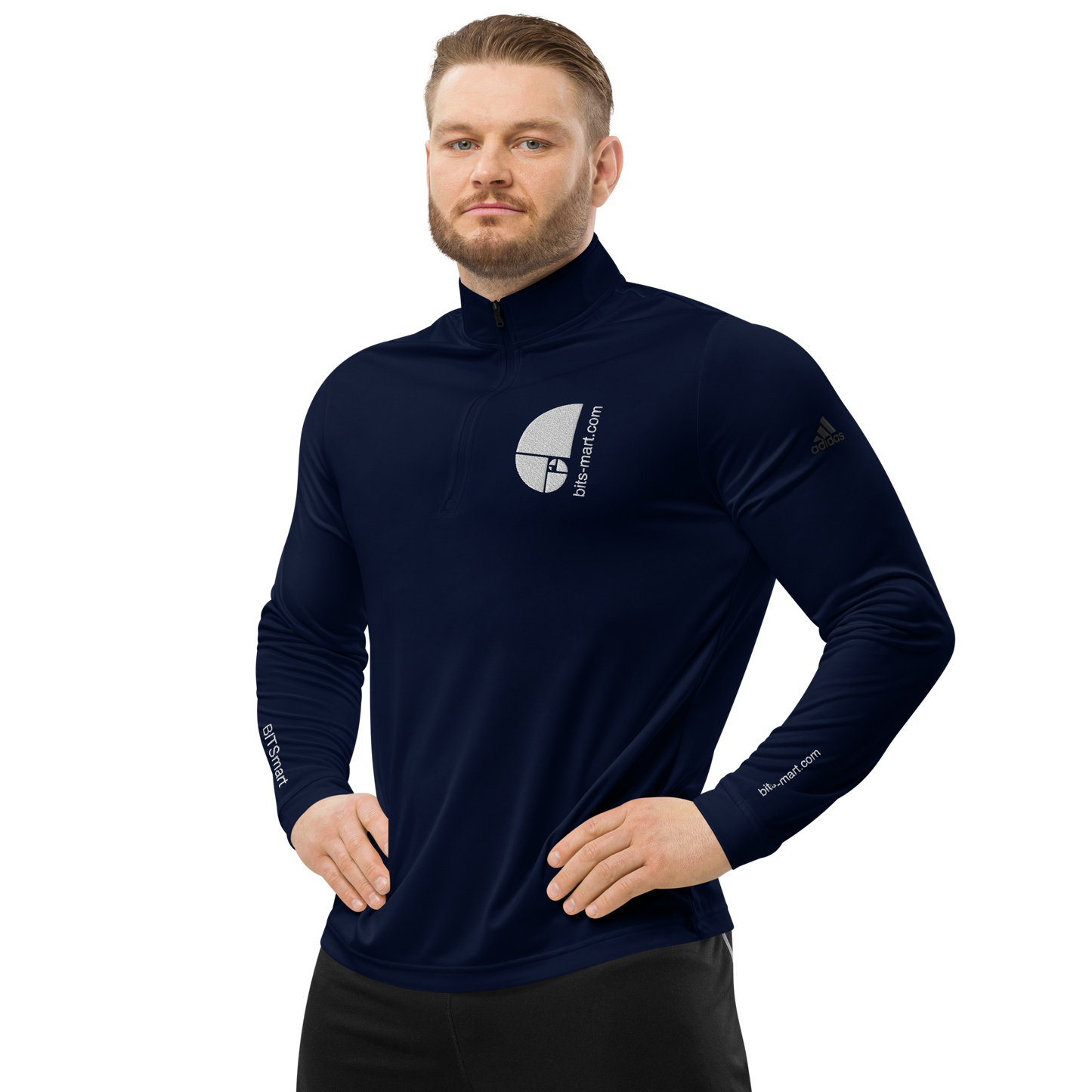Adidas Quarter Zip Pullover Activewear — Navy