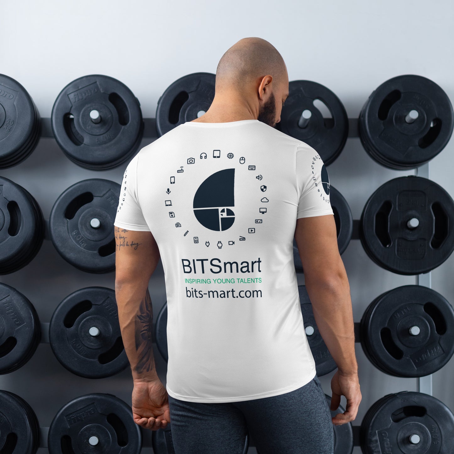 Men's Athletic Polyester T-shirt — White