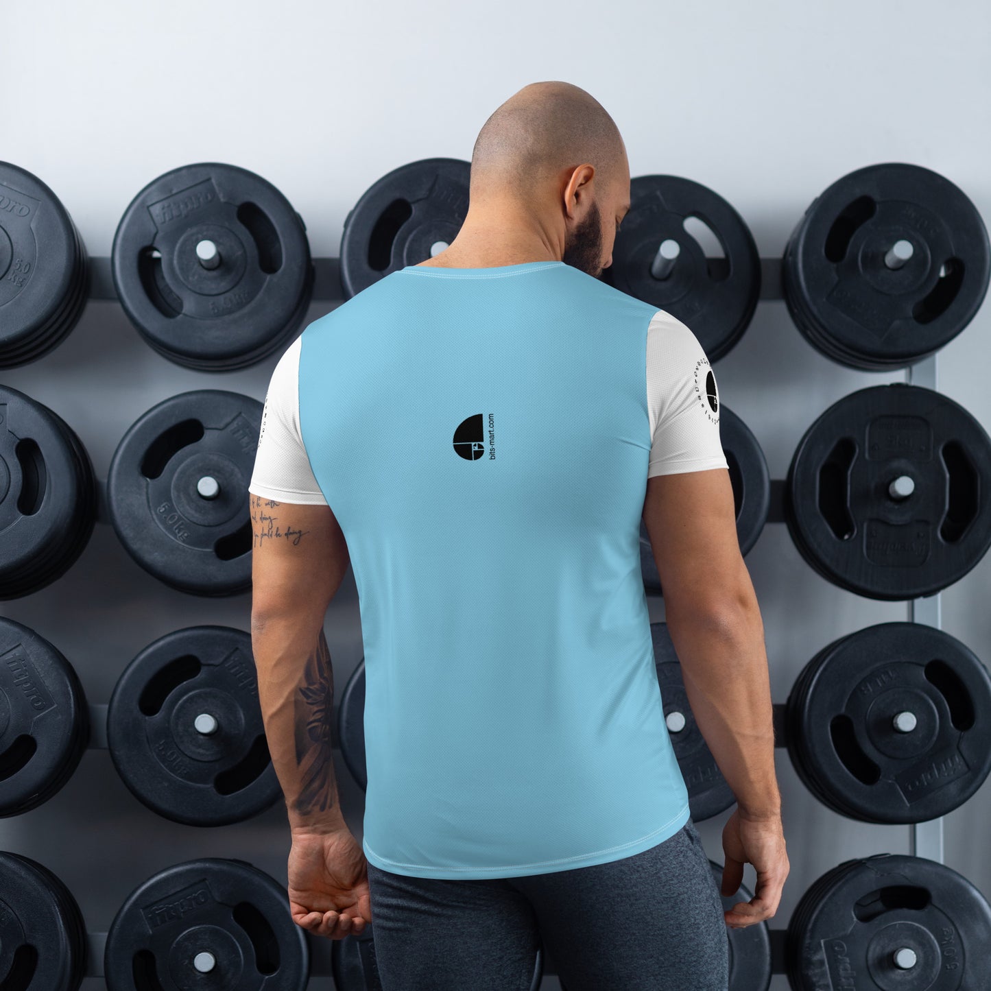 Mens Athletic Polyester T-shirt — Sky Blue