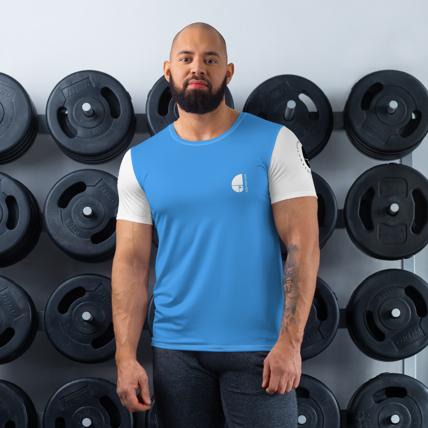 Mens Athletic Polyester T-shirt — Copper Sulphate