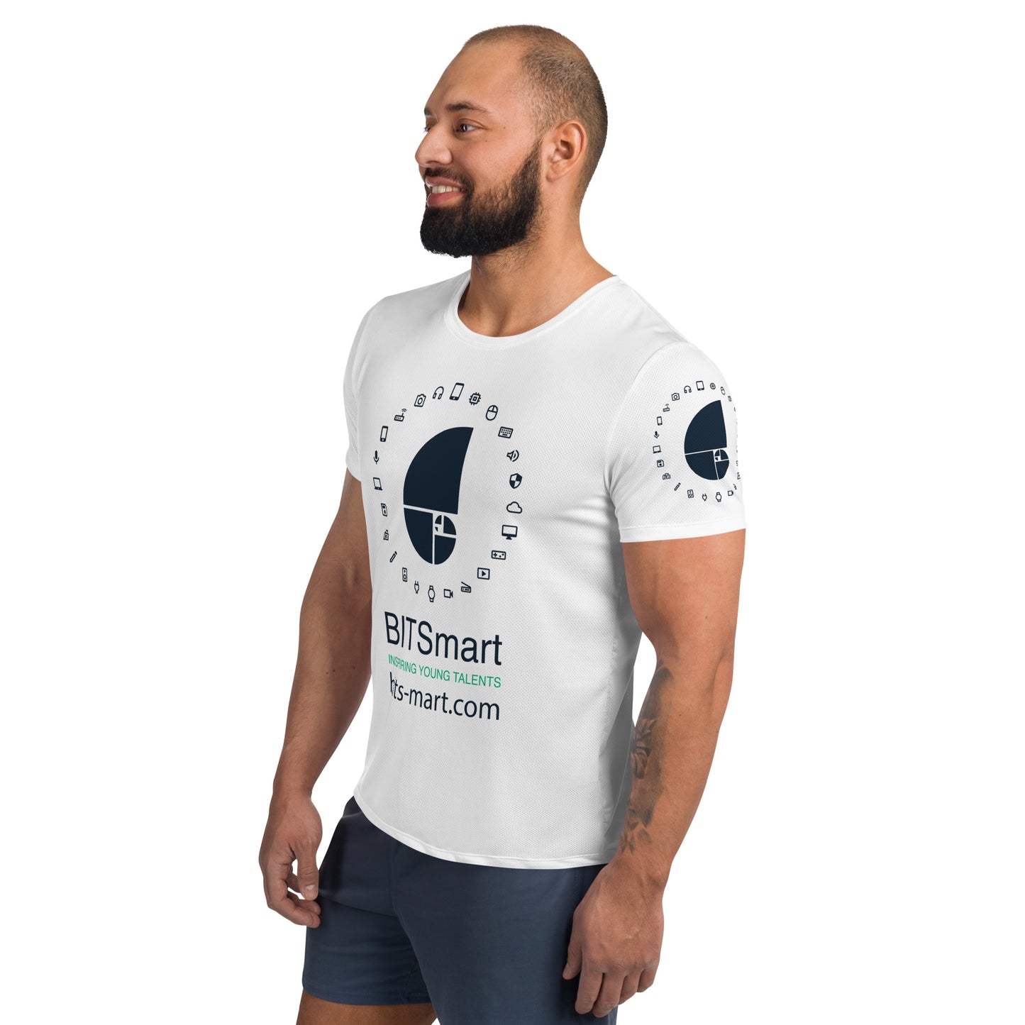 Men's Athletic Polyester T-shirt — White