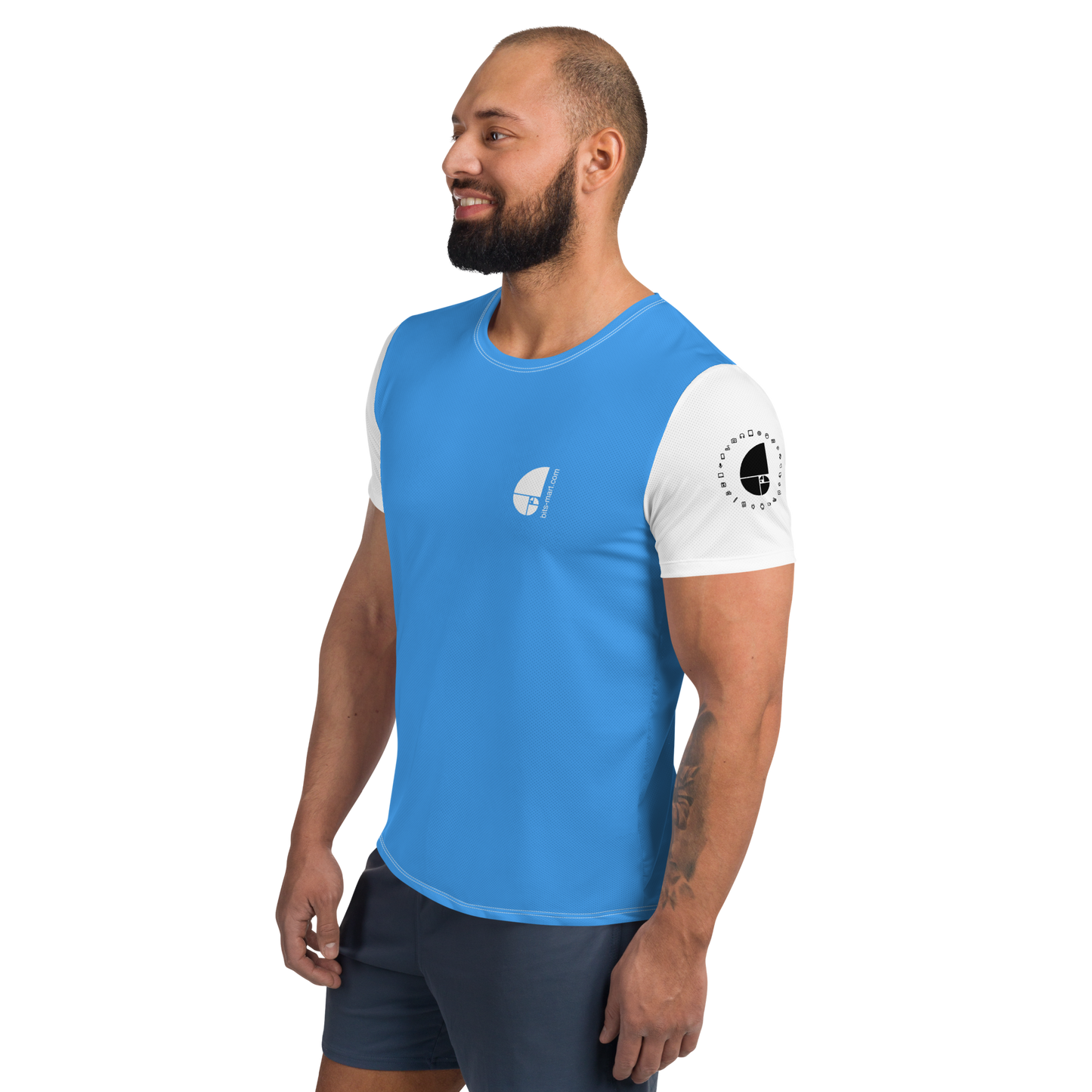 Mens Athletic Polyester T-shirt — Copper Sulphate