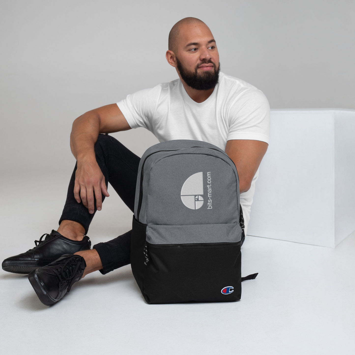 Embroidered Champion Backpack — Grey