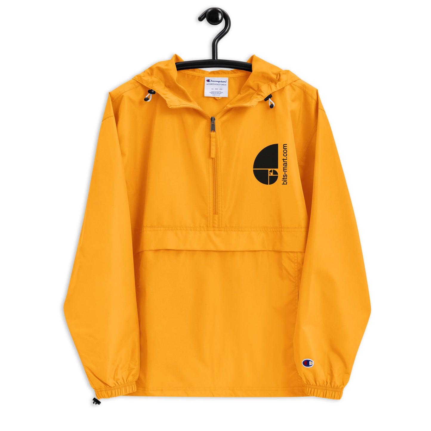Embroidered Champion Packable Jacket — Orange