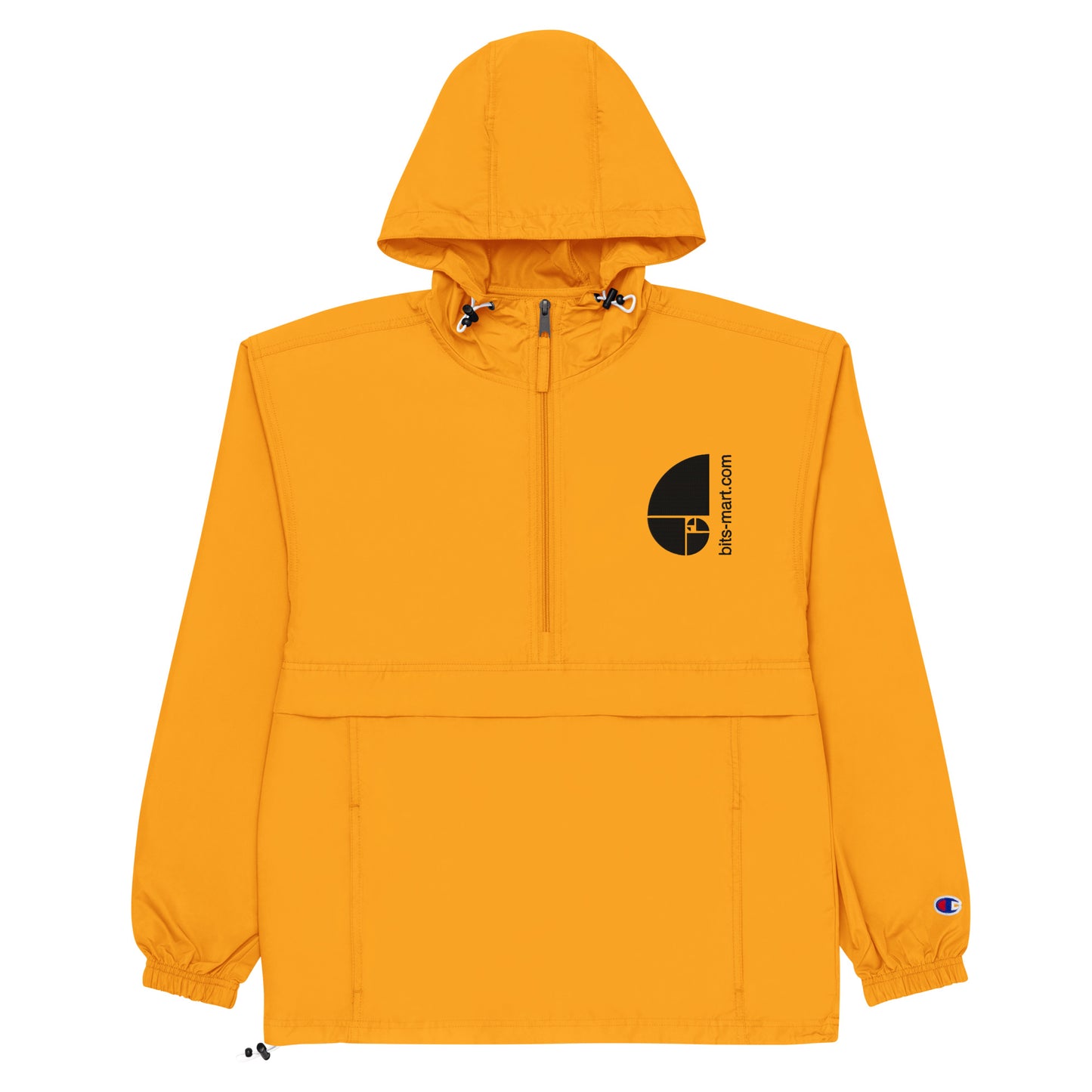Embroidered Champion Packable Jacket — Orange