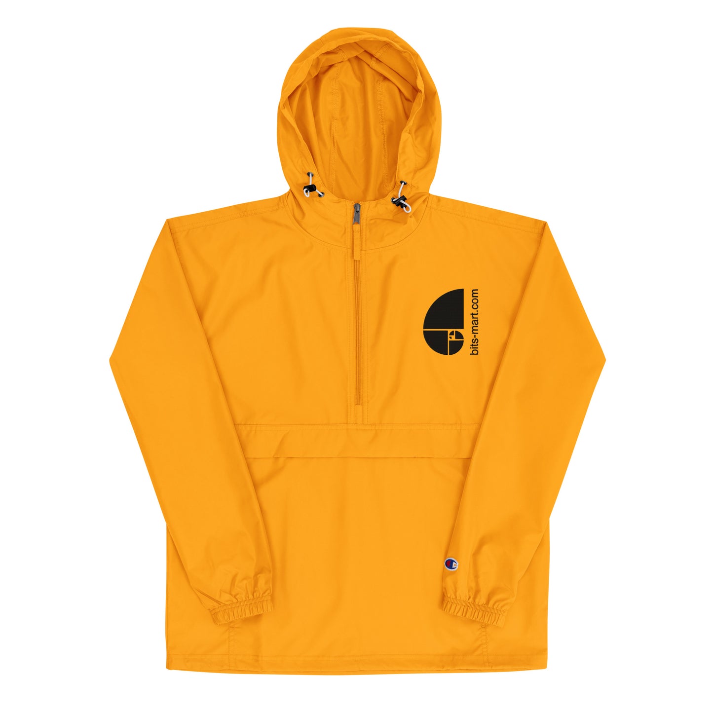 Embroidered Champion Packable Jacket — Orange