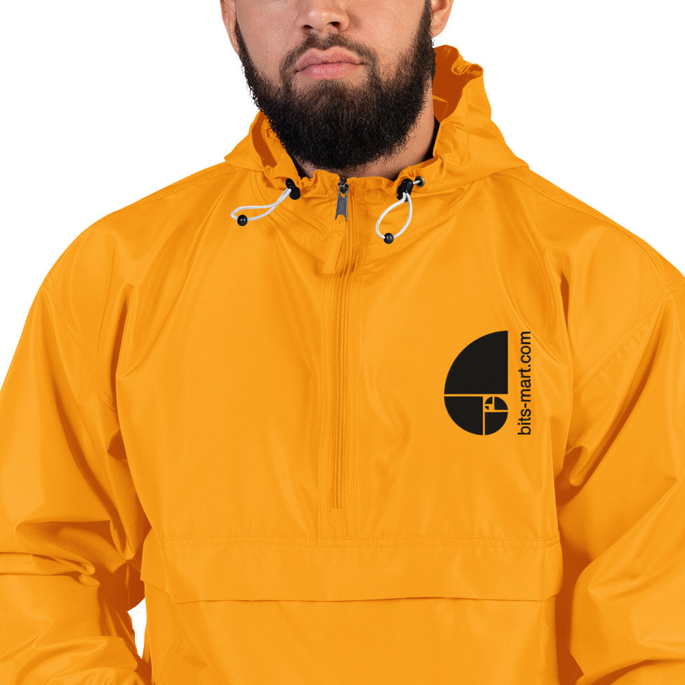 Embroidered Champion Packable Jacket — Orange