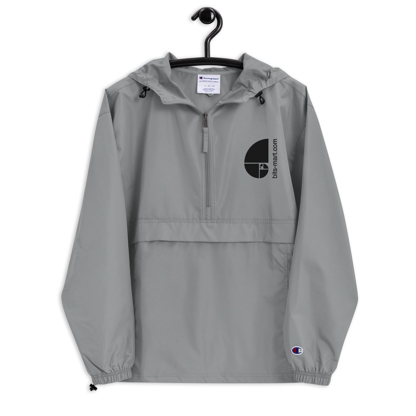 Embroidered Champion Packable Jacket — Graphite
