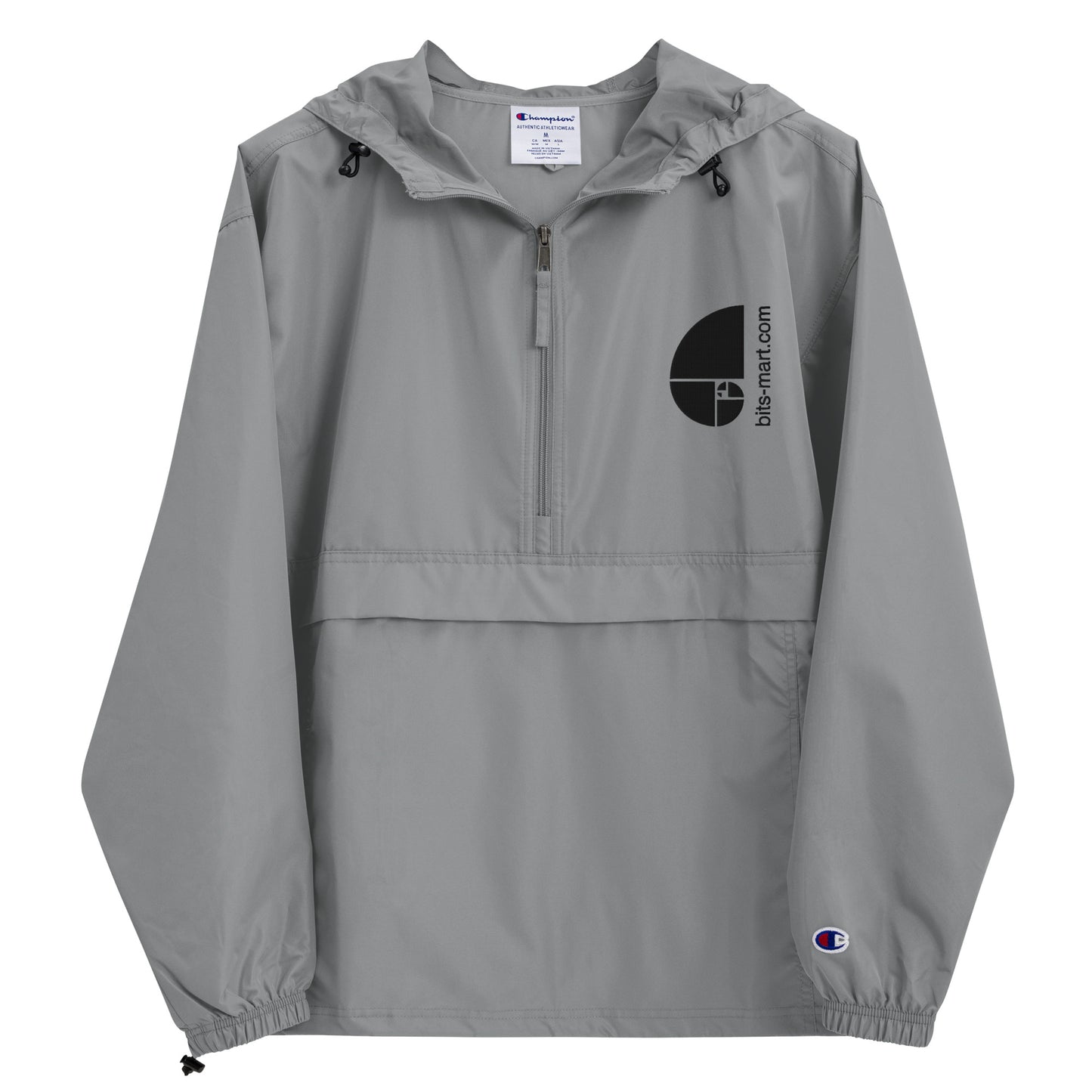 Embroidered Champion Packable Jacket — Graphite