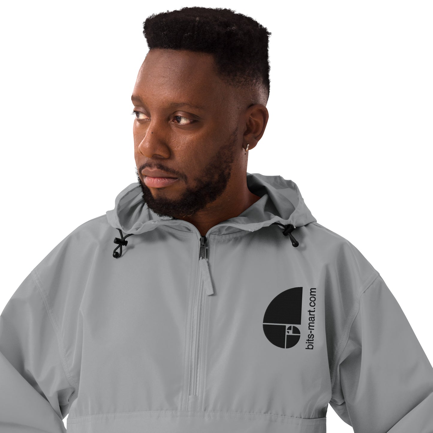 Embroidered Champion Packable Jacket — Graphite