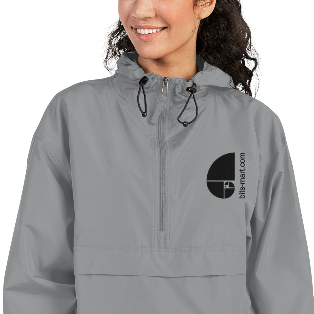 Embroidered Champion Packable Jacket — Graphite