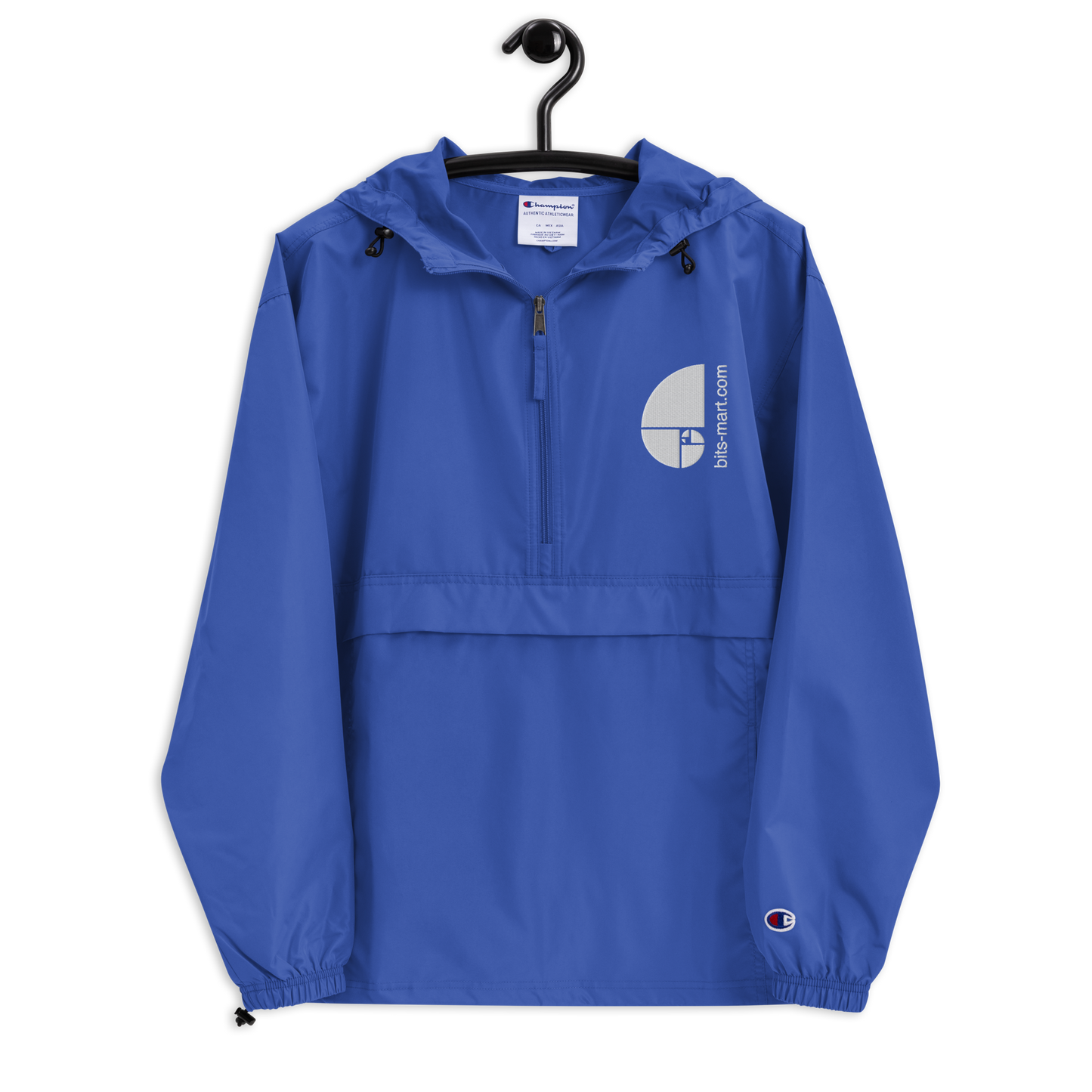 Embroidered Champion Packable Jacket — Royal Blue