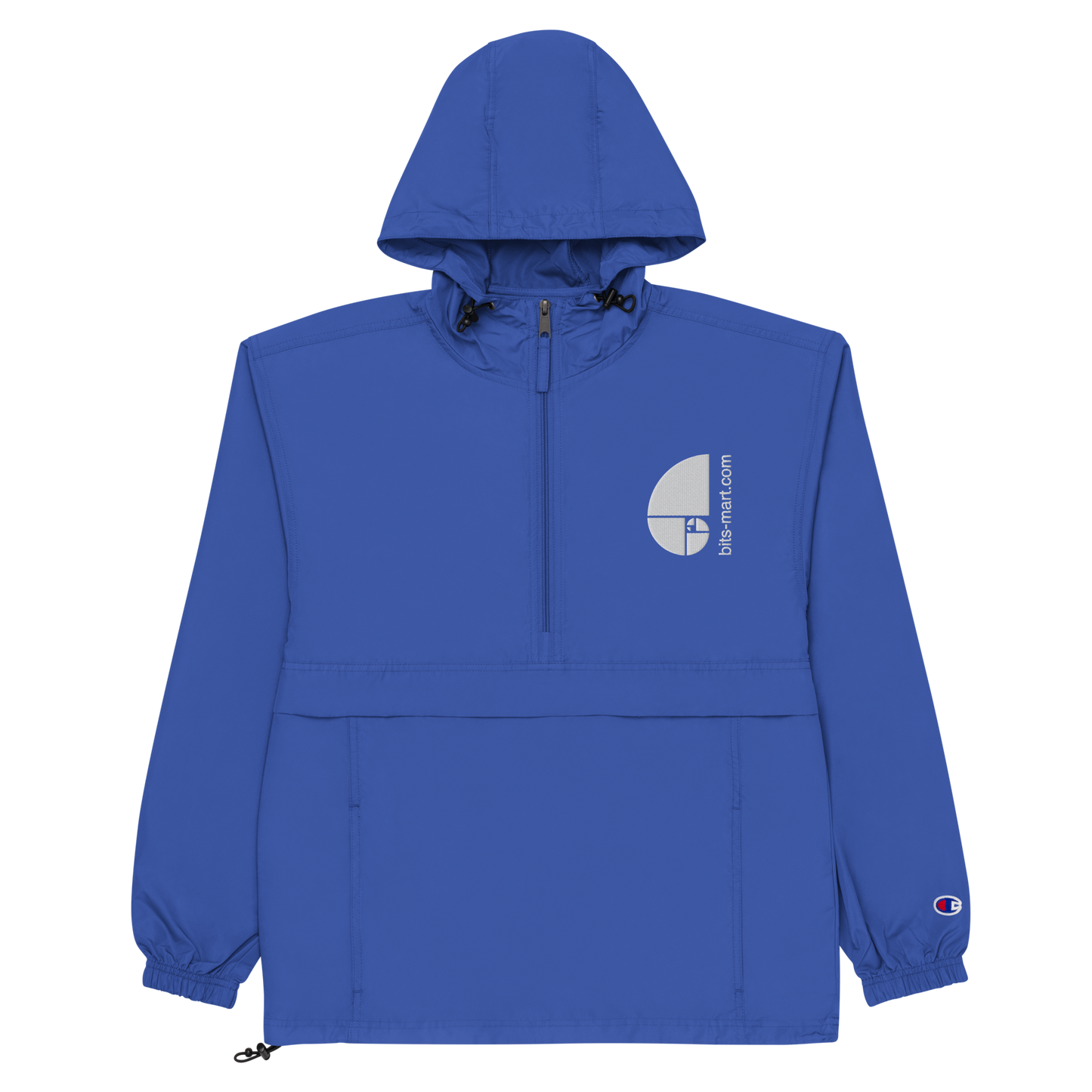 Embroidered Champion Packable Jacket — Royal Blue
