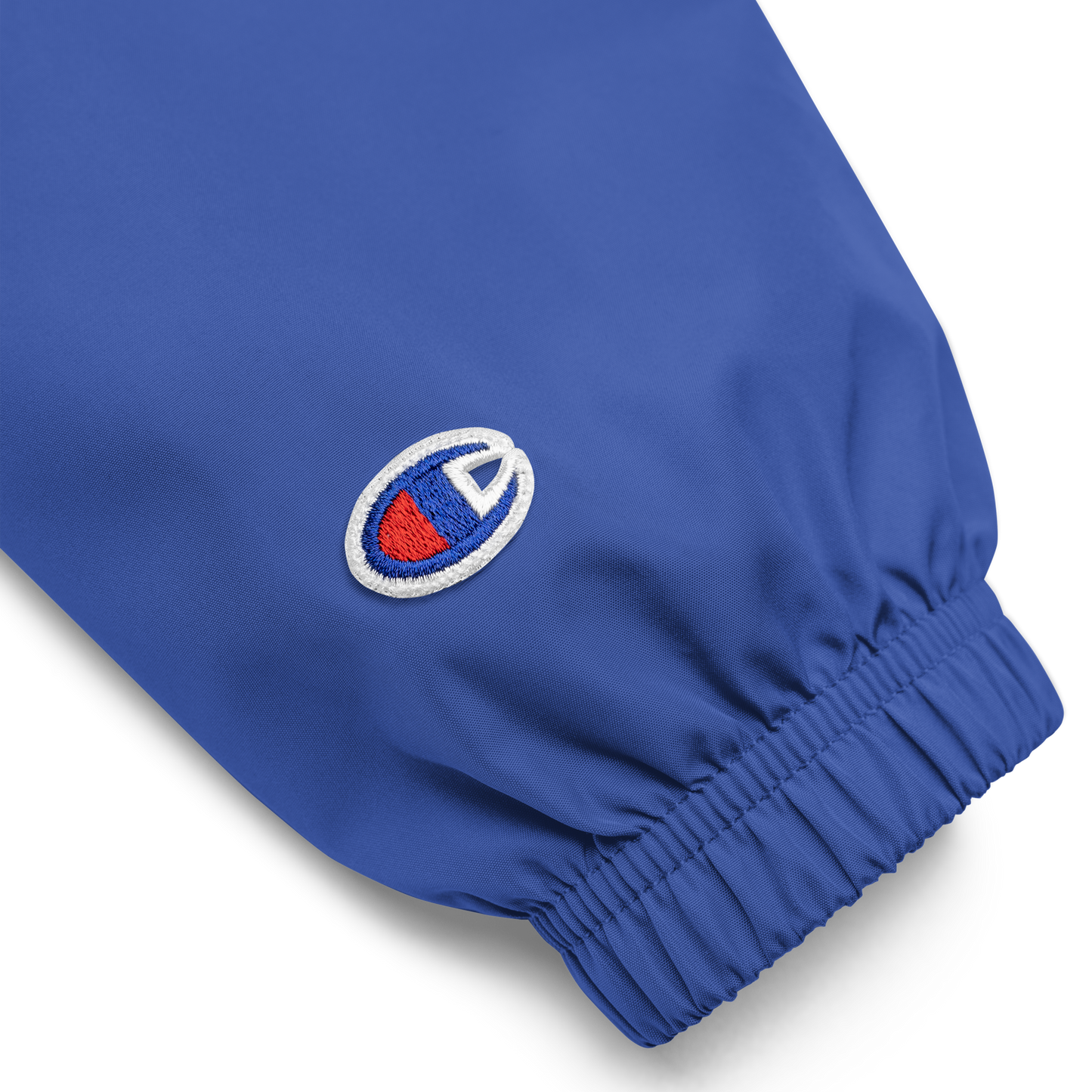 Embroidered Champion Packable Jacket — Royal Blue
