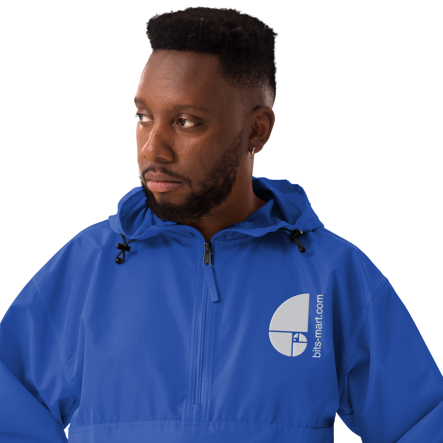 Embroidered Champion Packable Jacket — Royal Blue