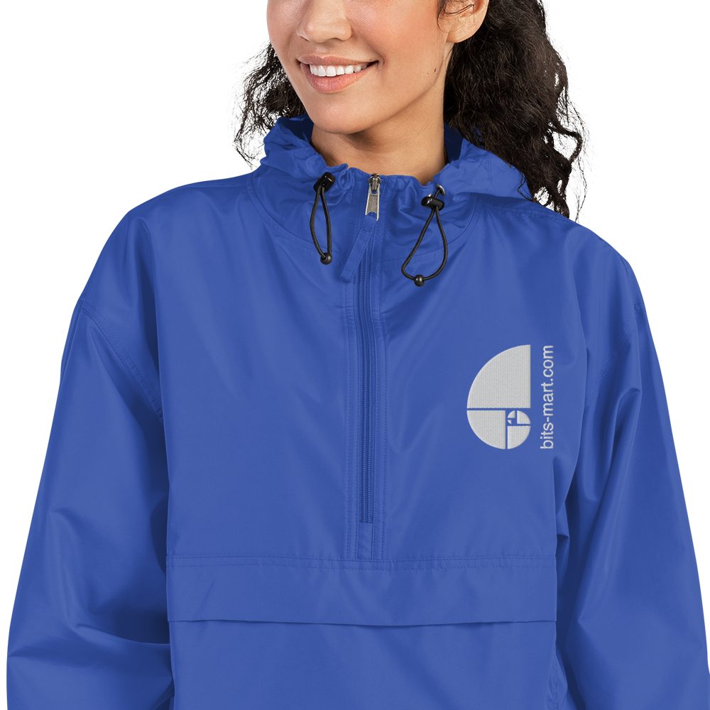 Embroidered Champion Packable Jacket — Royal Blue