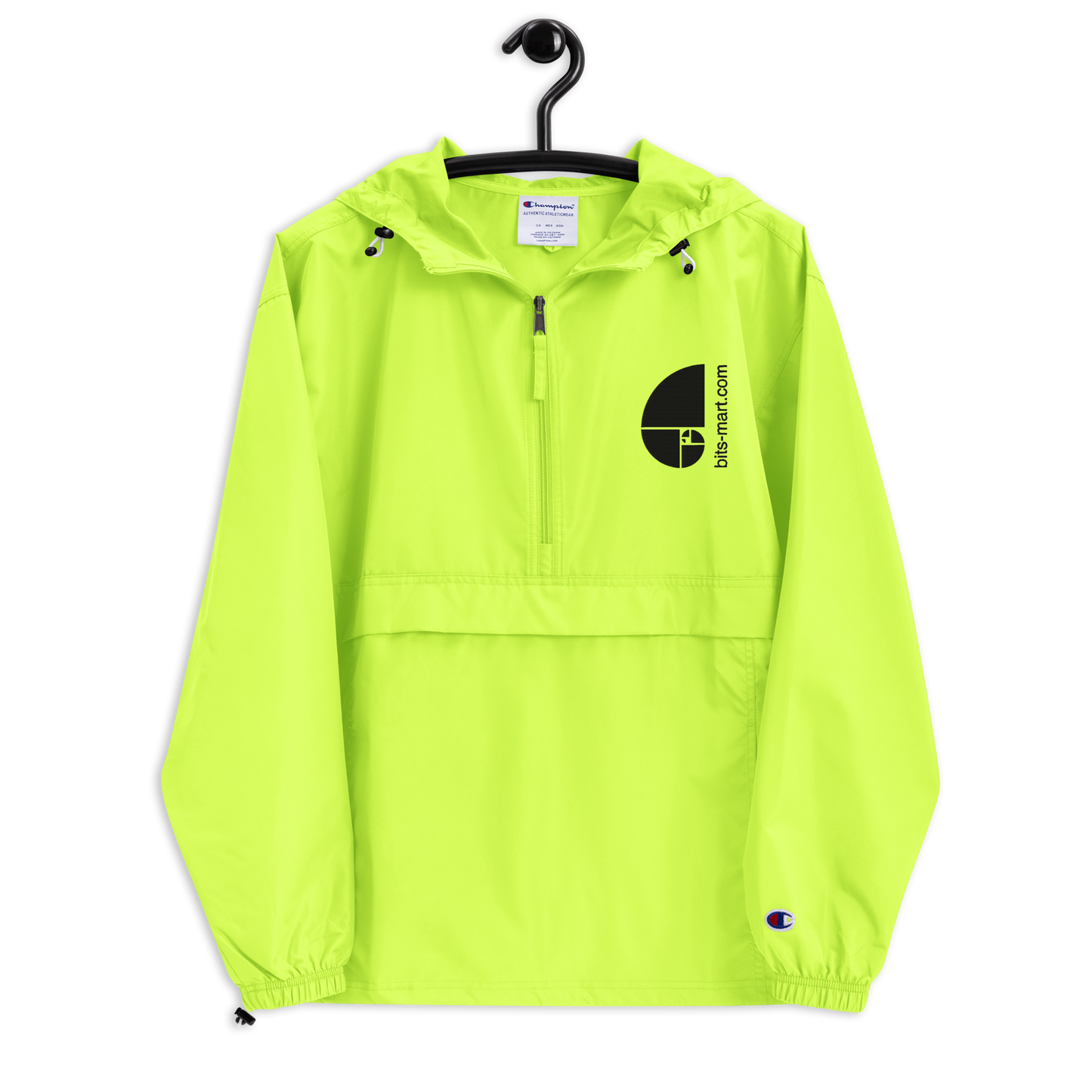 Embroidered Champion Packable Jacket — Light Green