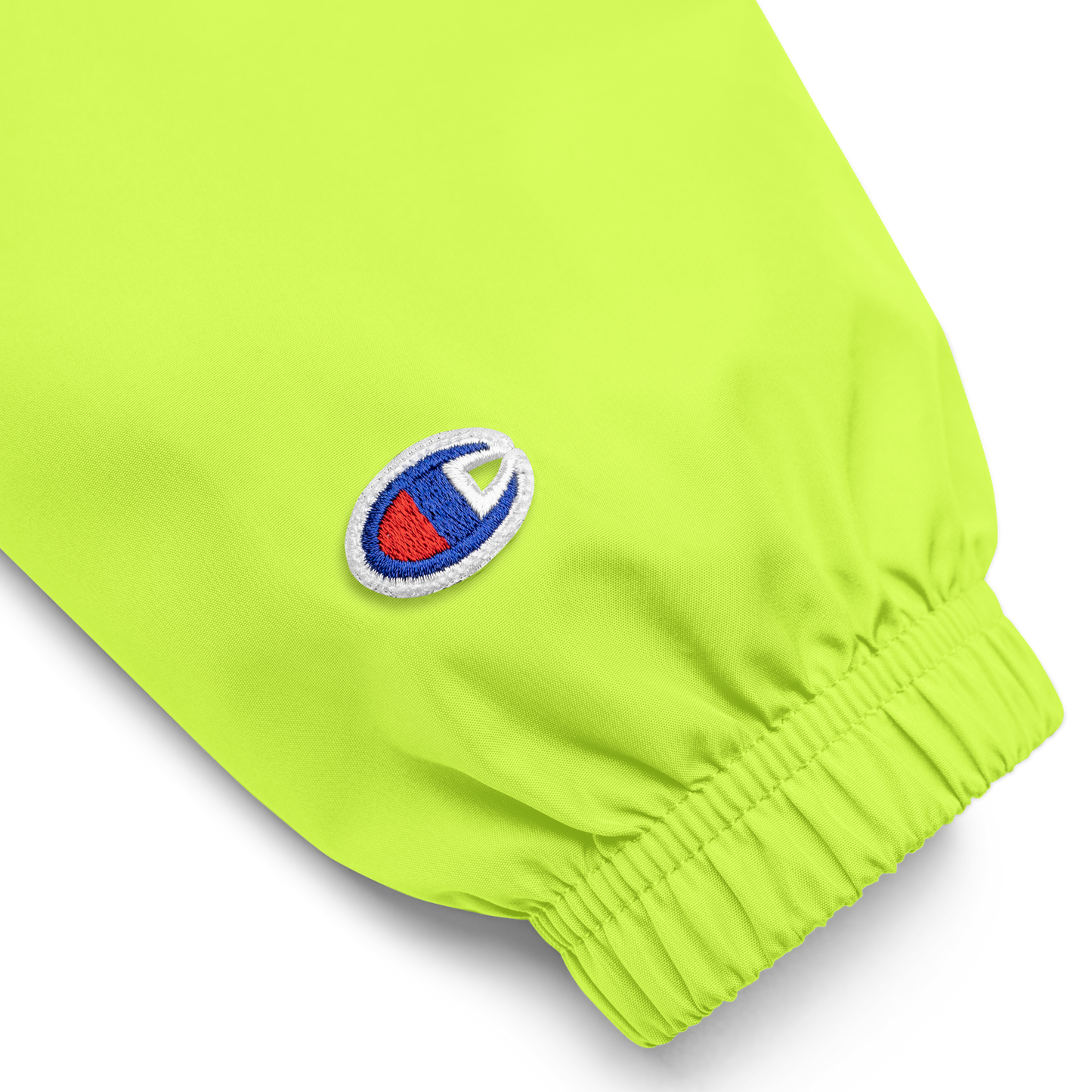 Embroidered Champion Packable Jacket — Light Green