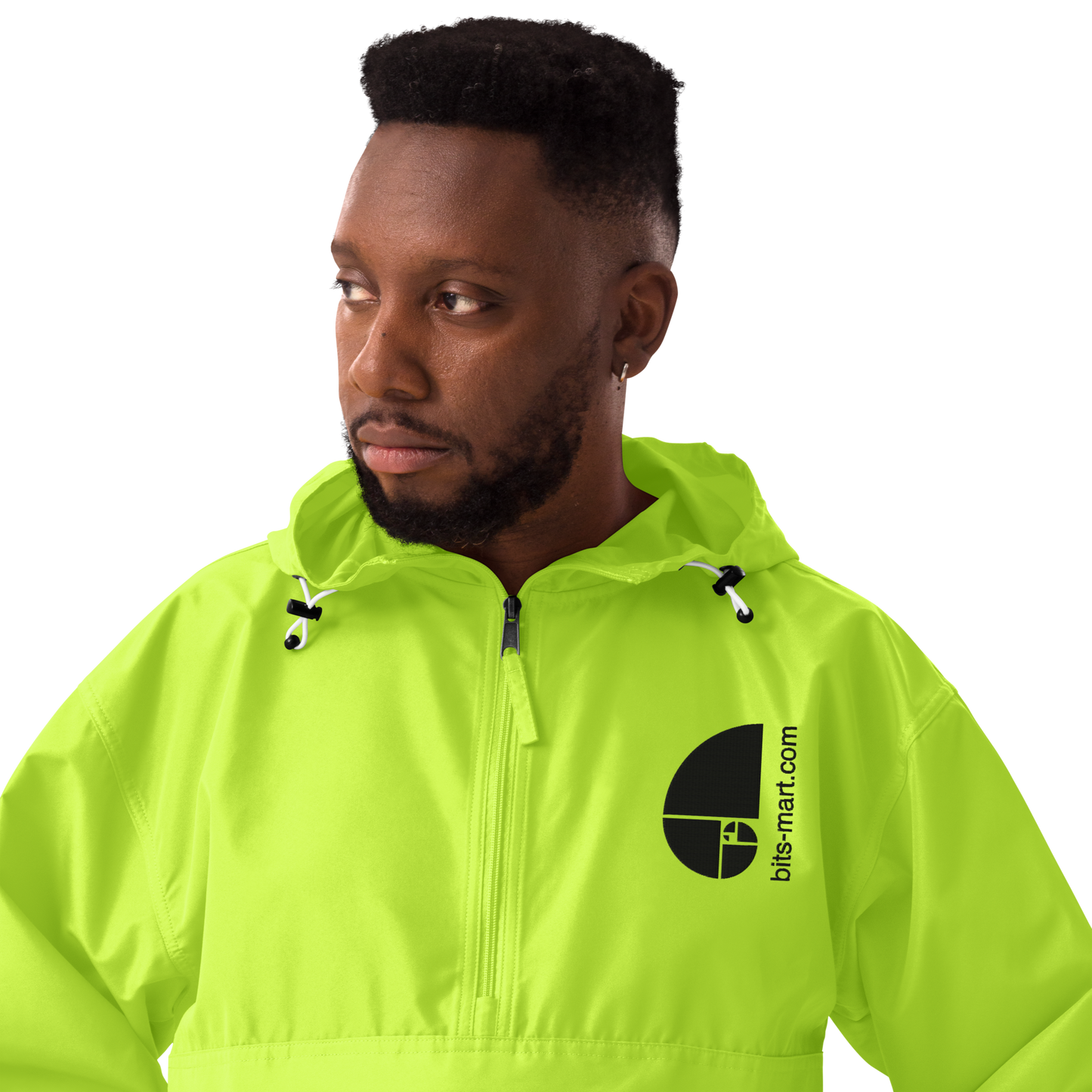 Embroidered Champion Packable Jacket — Light Green