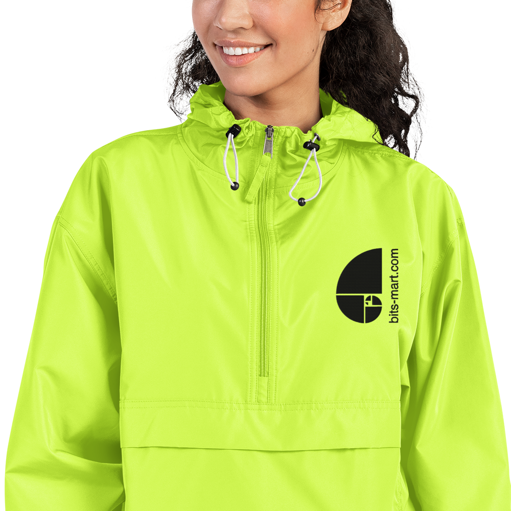 Embroidered Champion Packable Jacket — Light Green