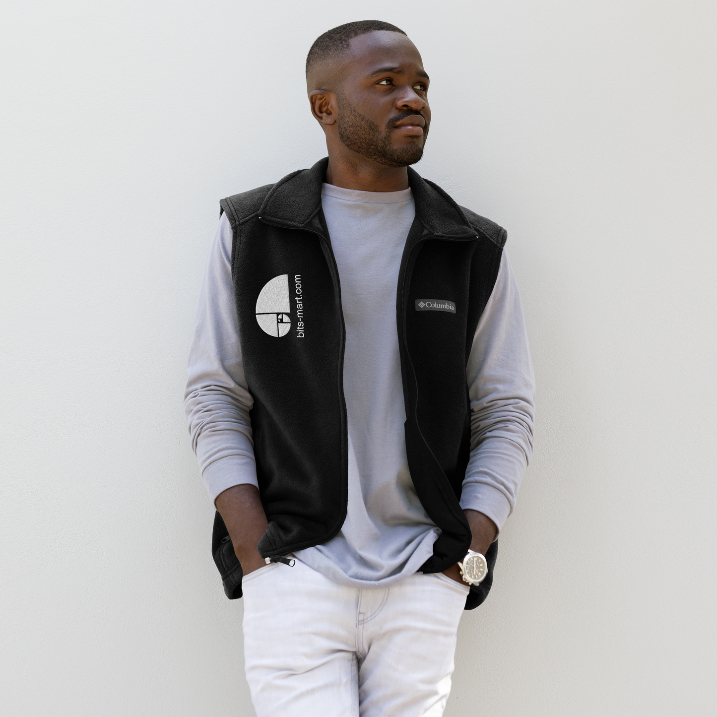 Mens Columbia fleece vest — Black