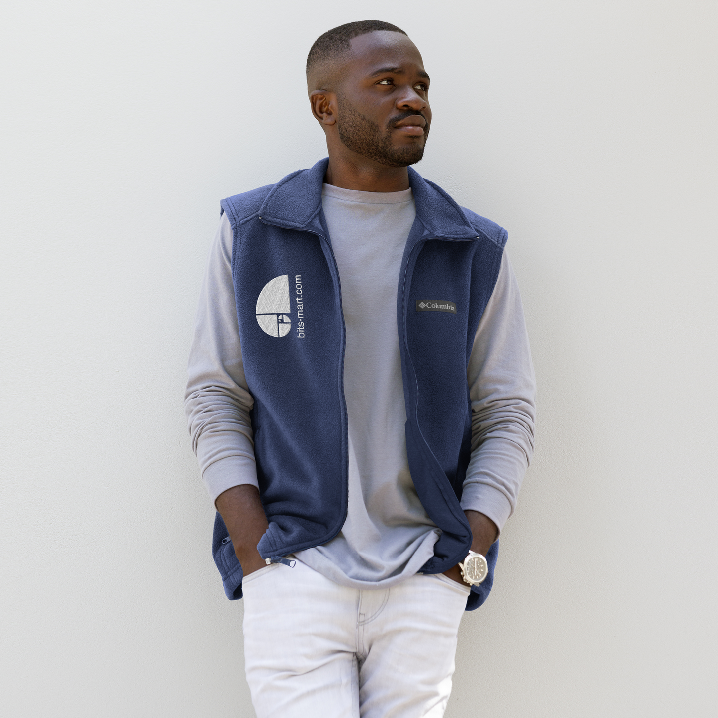 Mens Columbia fleece vest — Navy