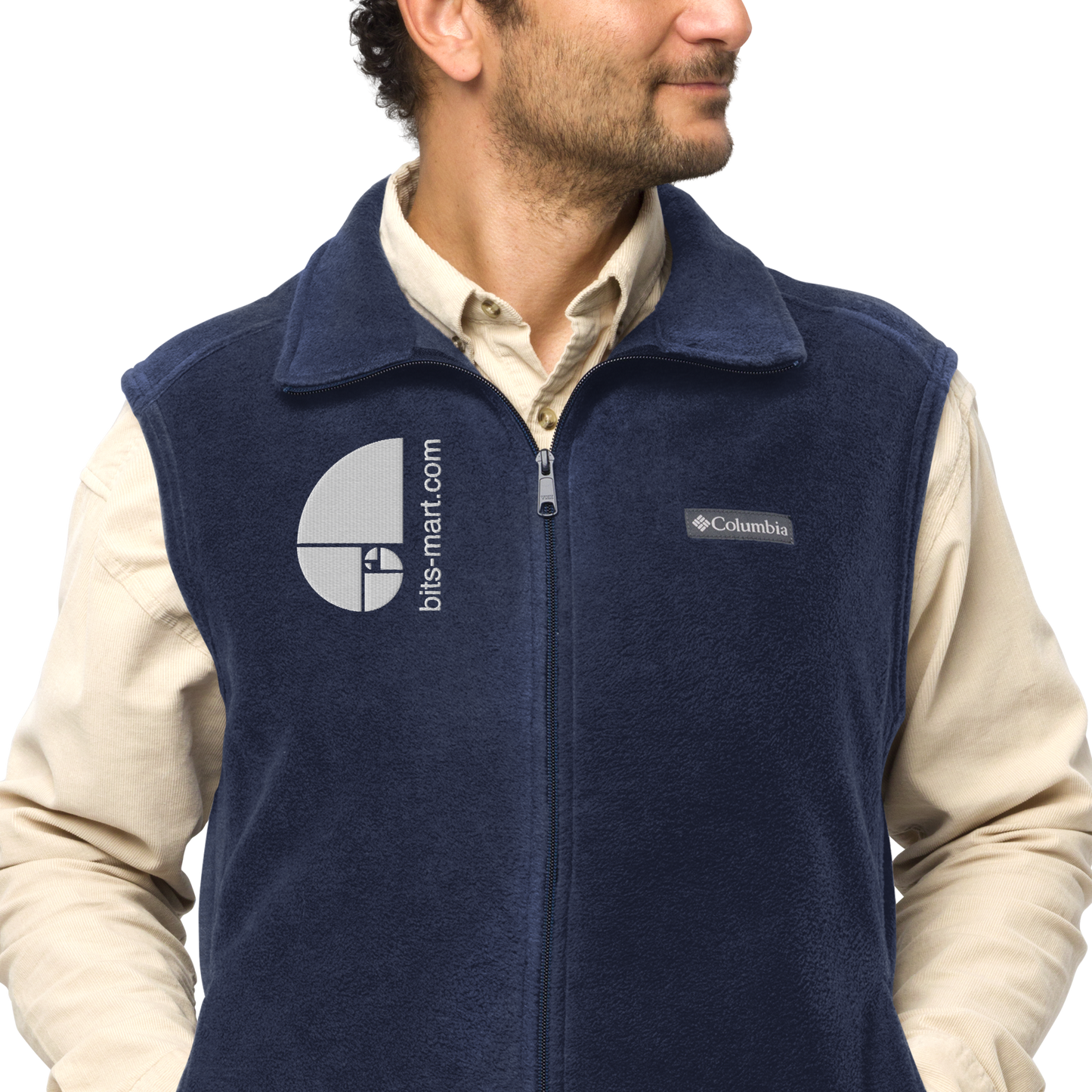 Mens Columbia fleece vest — Navy