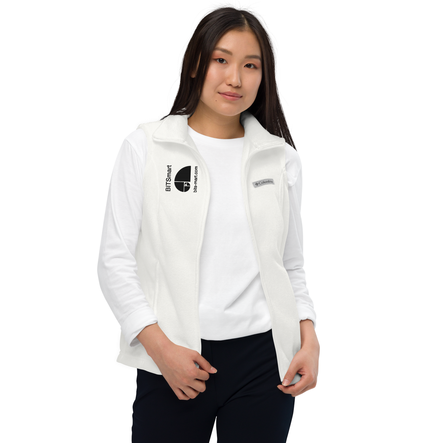 Women’s Columbia fleece vest — White