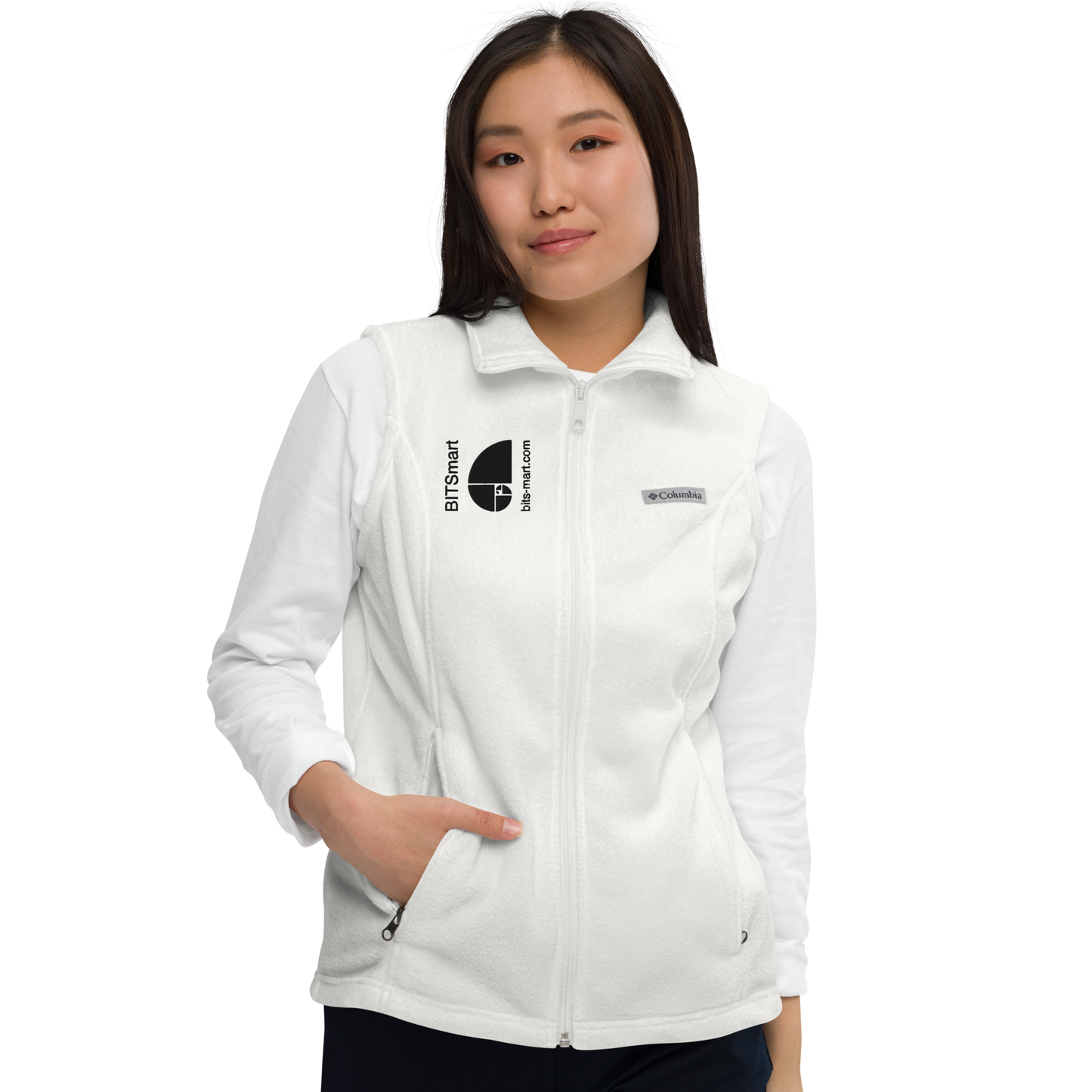 Women’s Columbia fleece vest — White