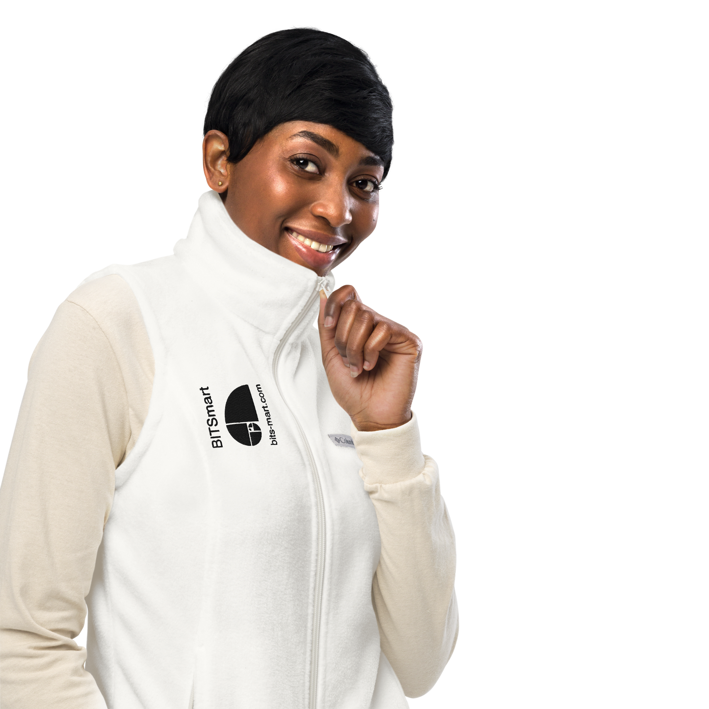 Women’s Columbia fleece vest — White