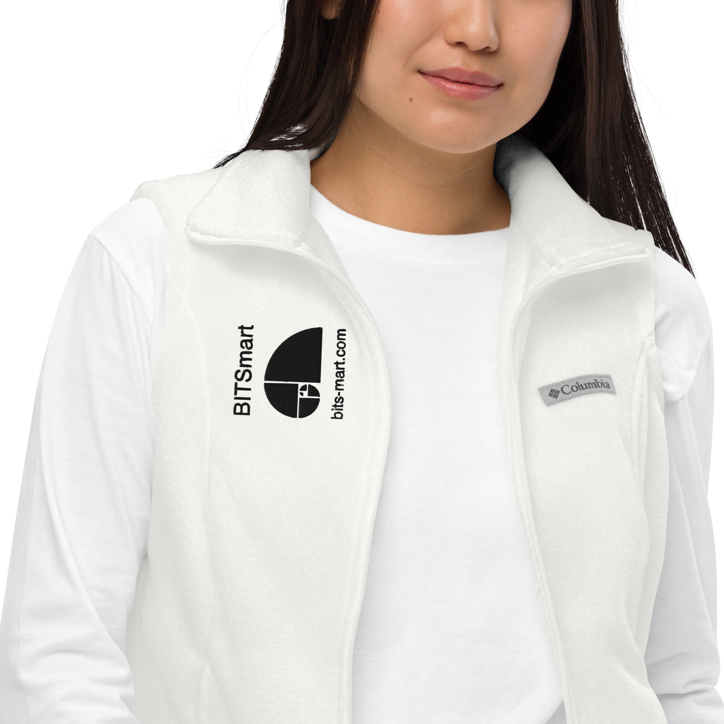 Women’s Columbia fleece vest — White