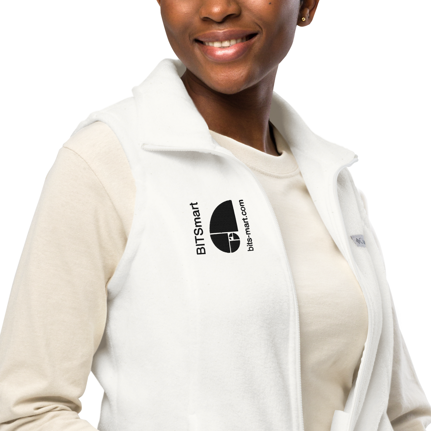 Women’s Columbia fleece vest — White