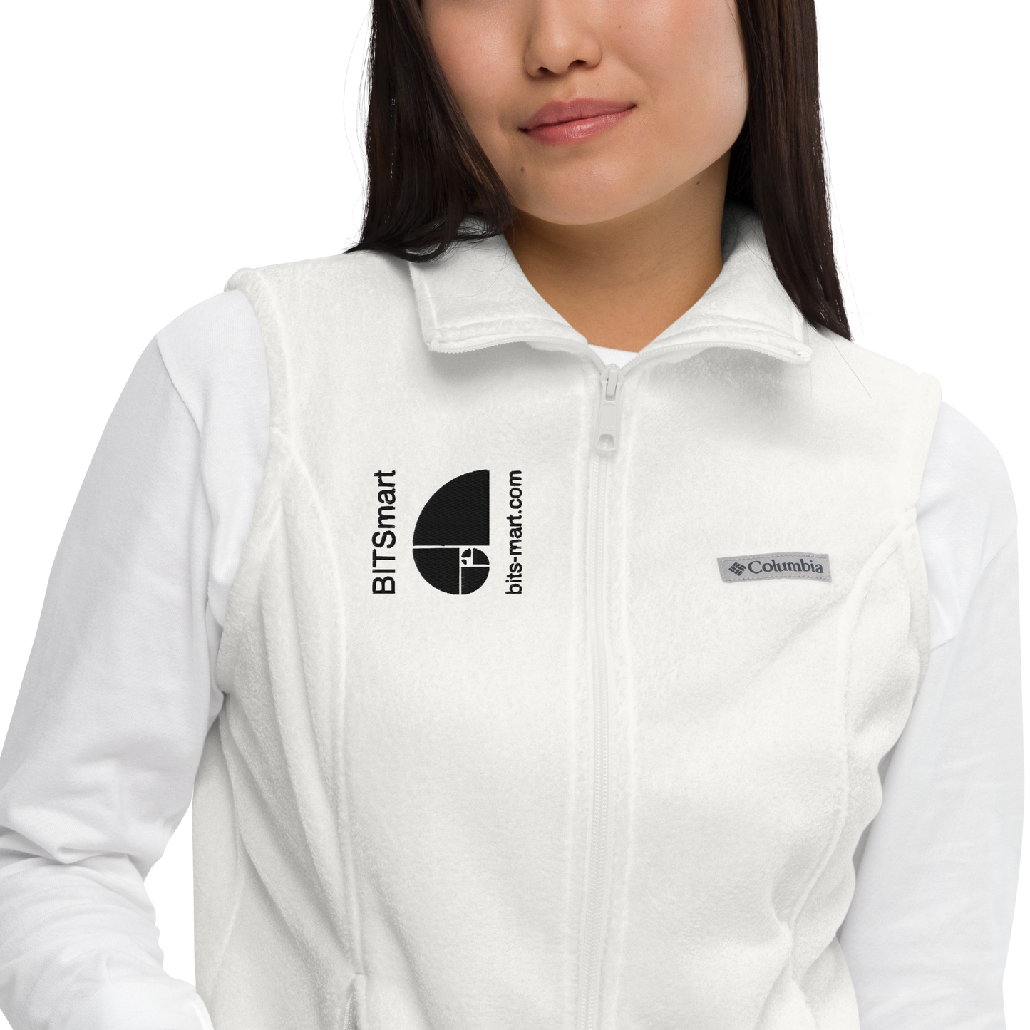Women’s Columbia fleece vest — White