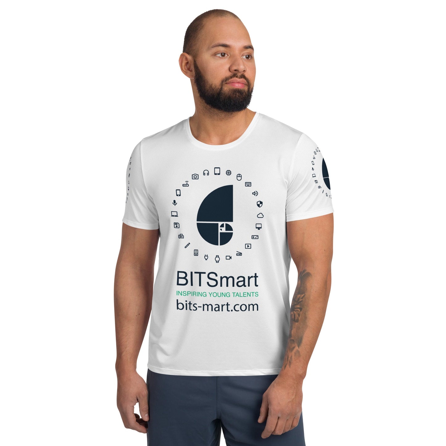Mens Athletic Polyester T-shirt — White