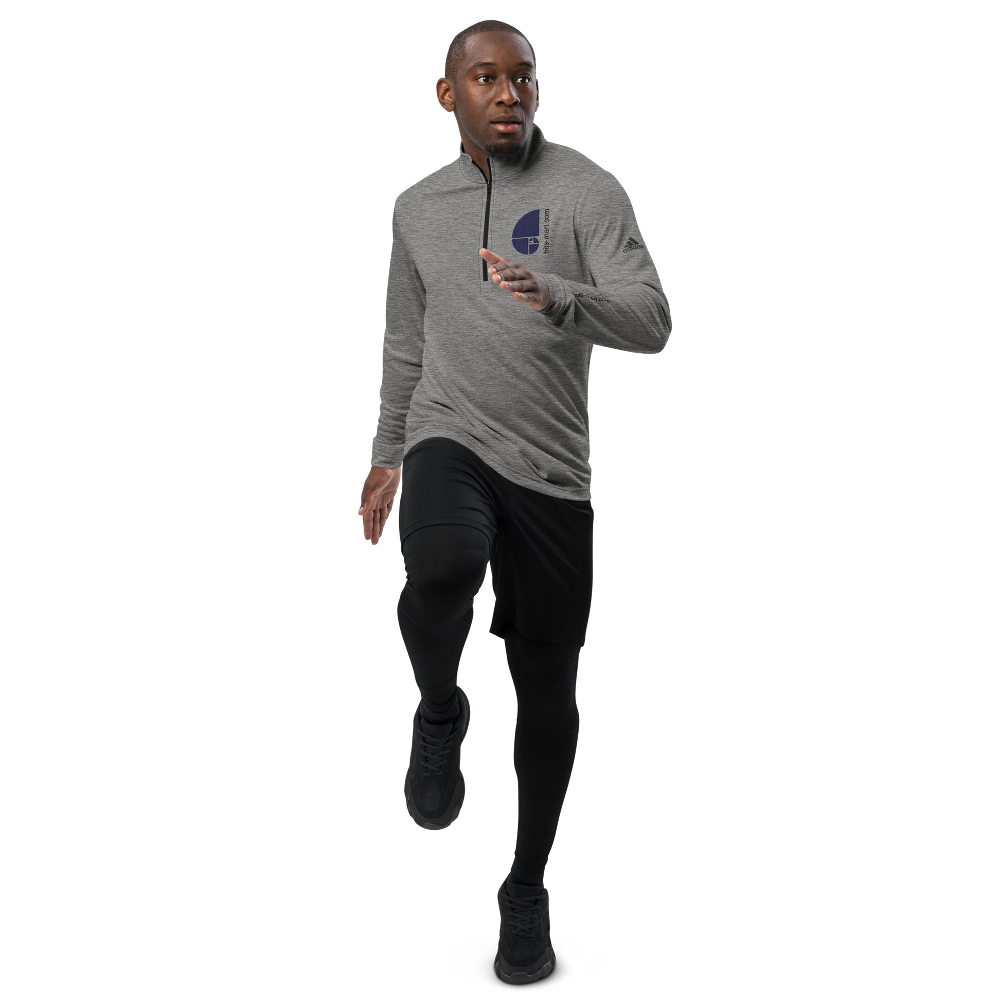 Adidas Quarter Zip Pullover Activewear — Grey