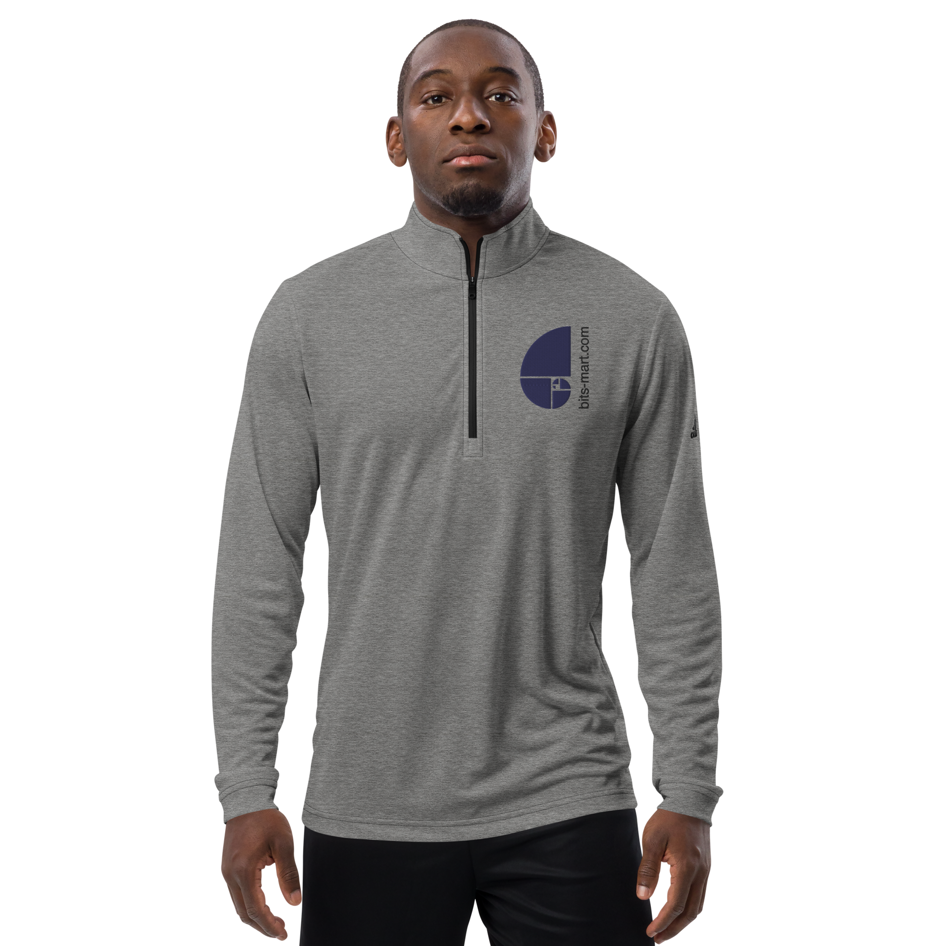 Adidas Quarter Zip Pullover Activewear — Grey