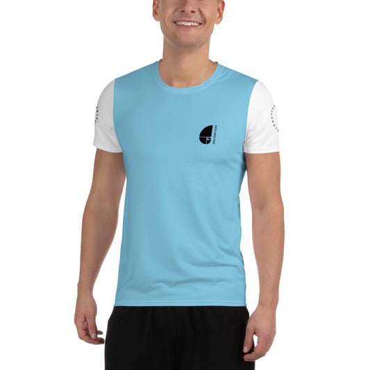 Mens Athletic Polyester T-shirt — Sky Blue