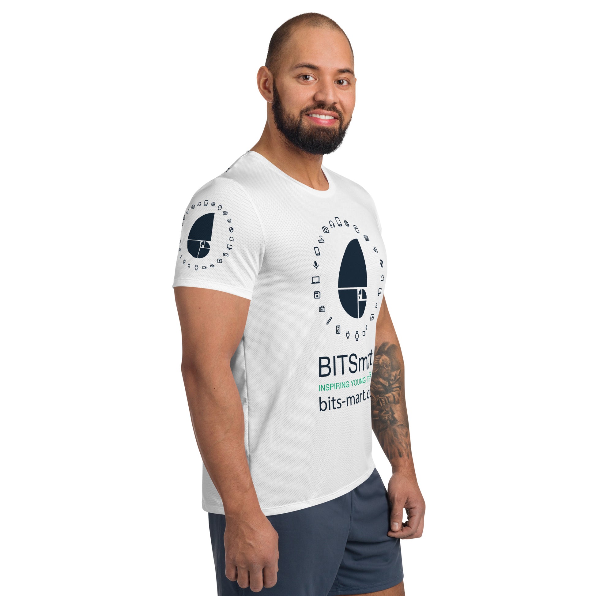Men's Athletic Polyester T-shirt — White
