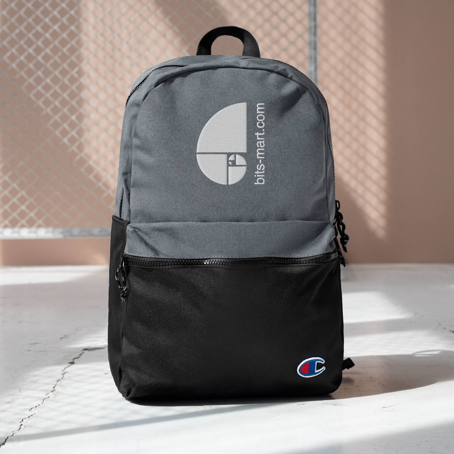 Embroidered Champion Backpack — Grey