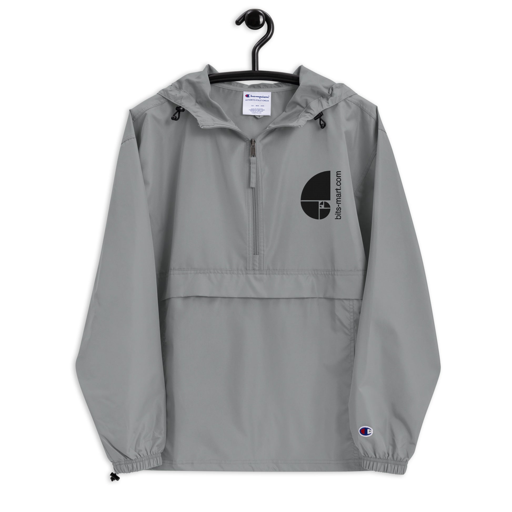 Embroidered Champion Packable Jacket — Graphite